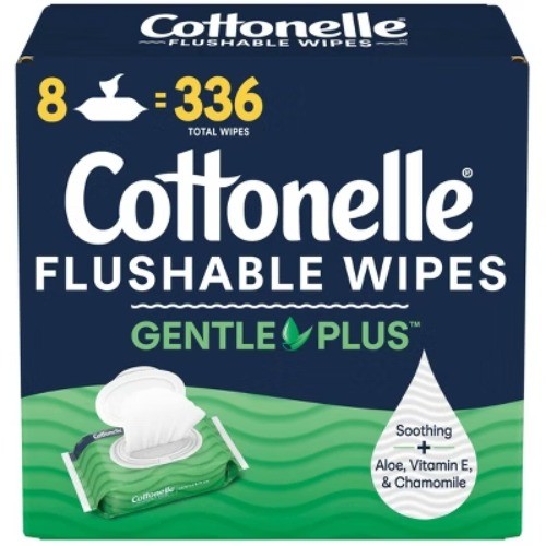 Cottonelle GentlePlus Flushable Wet Personal Wipes – 8pk/42ct
