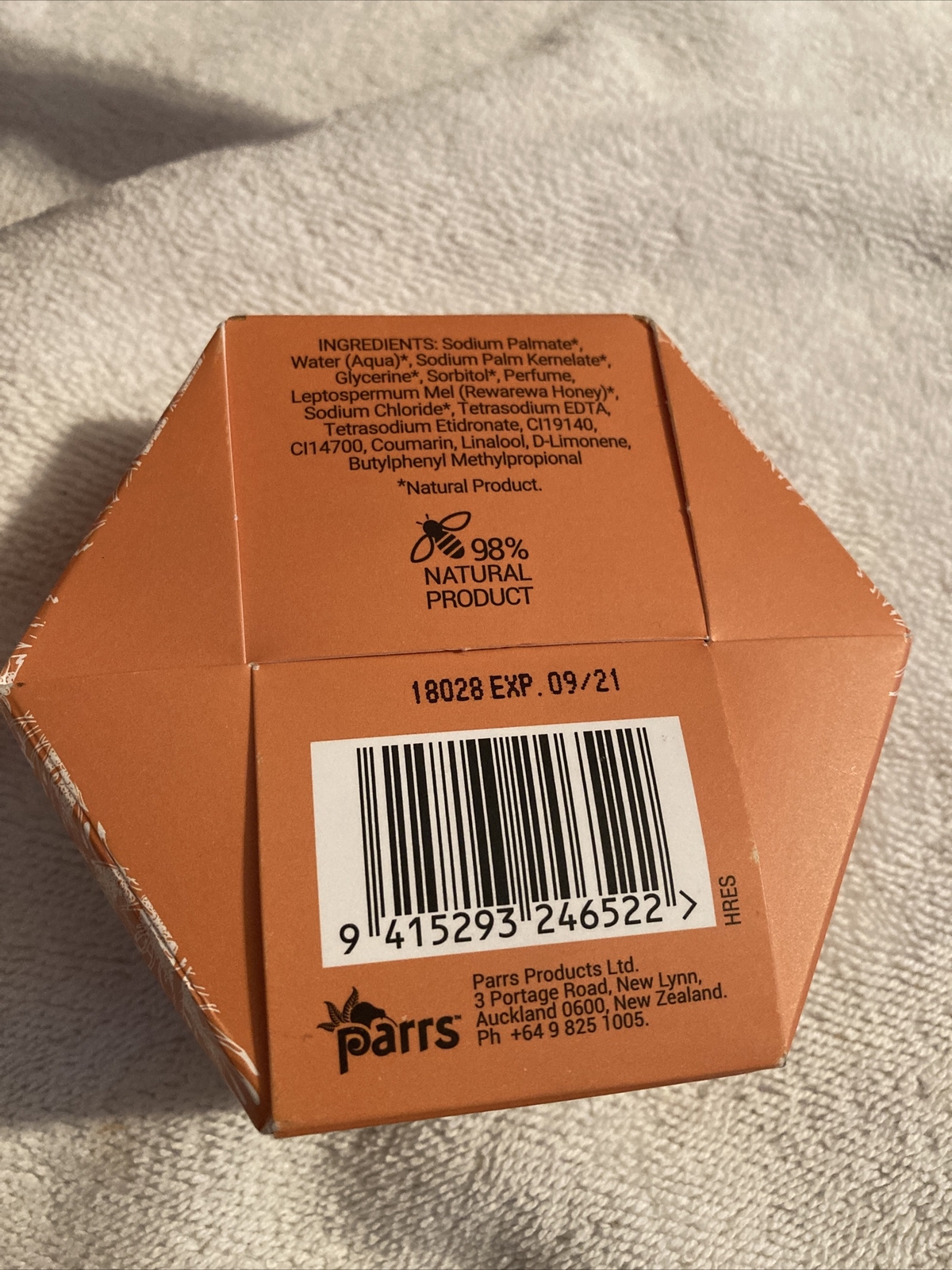 Hive 175 Rewarewa Natural New Zealand Honey Luxury Soap 85g 3oz Parr