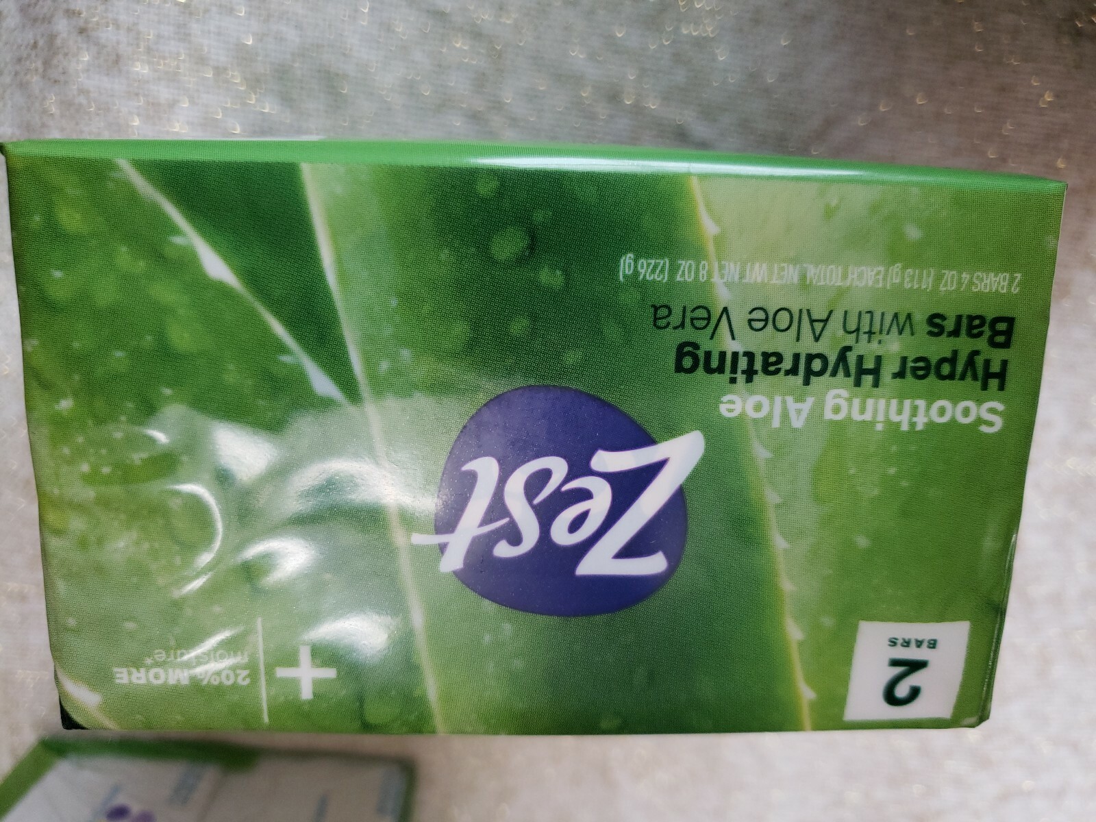 Zest Fresh Aloe Bath Soap 2 Bars 4 oz Each With Aloe Vera 8 Soap bars total
