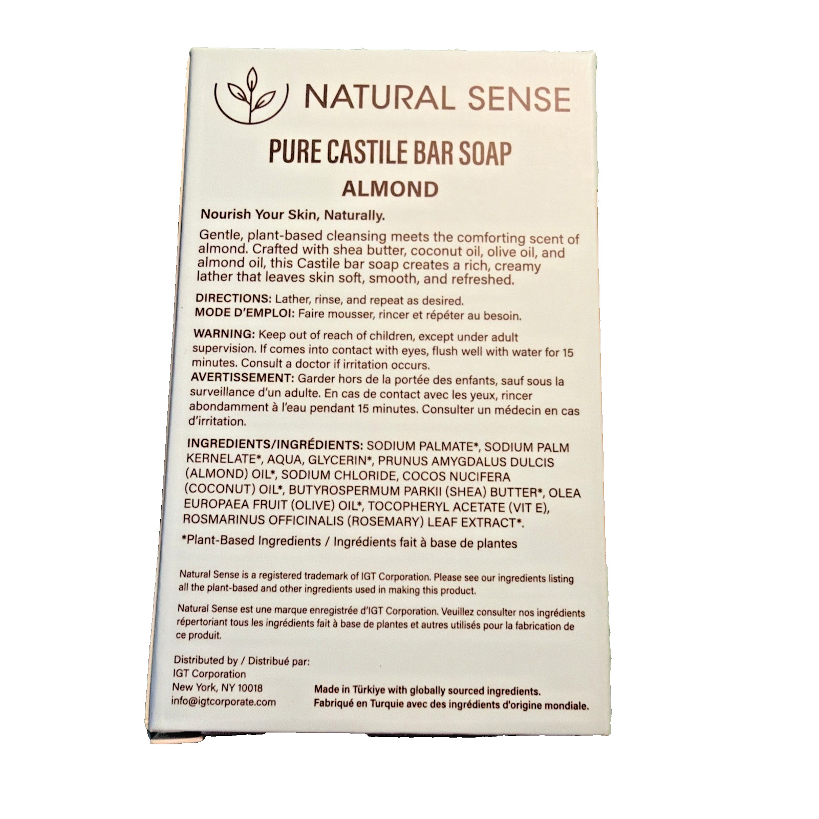 Natural Sense Pure Castile Almond Bar Soap Plant Based Shea Coconut Olive Oil 11