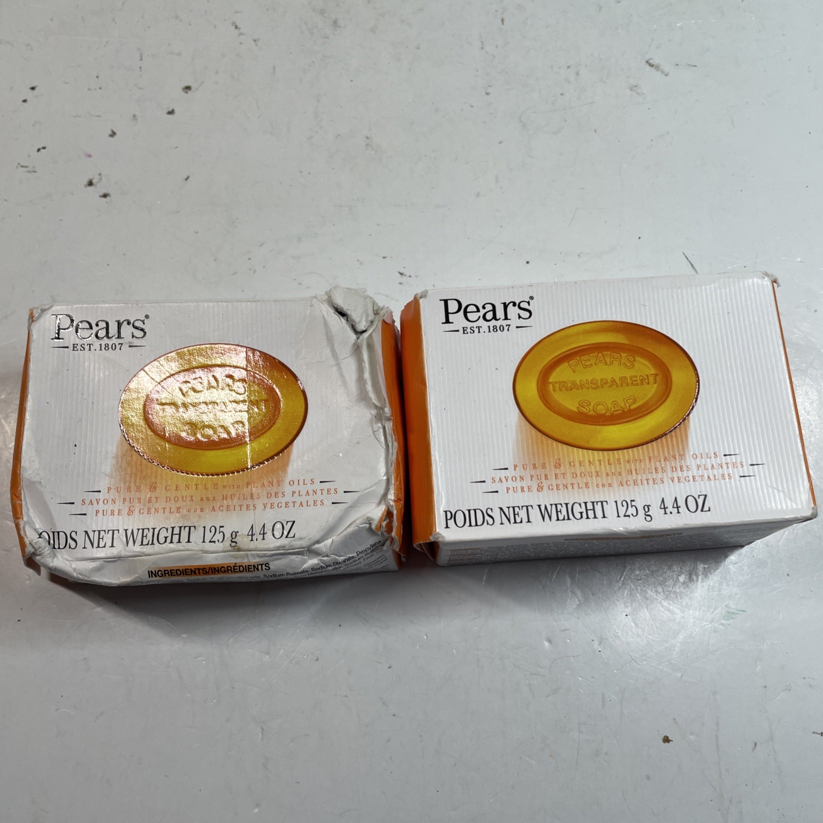 Pears Transparent Pure & Gentle with Plant Oils Bar Soap, 4.4 oz. (Pack of 2)