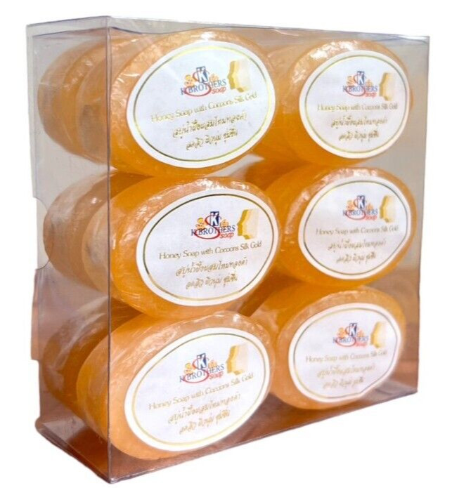 12 bars Honey soap with cocoons silk gold K.Brothers Natural Soap 30 g