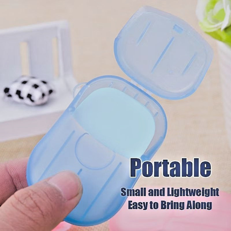 10 x Mini Hand Soap Box 20 Sheets Travel Disposable Paper Sheets Scented Soap