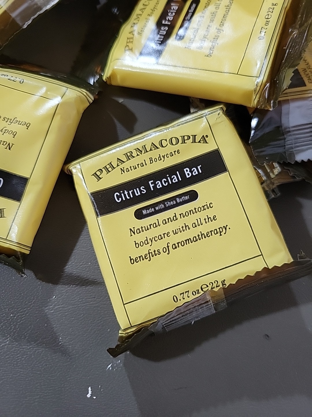 Lot OF 55 Pharmacopia Citrus Facial Bar Aromatic Soap, .77 oz Travel Size Bars