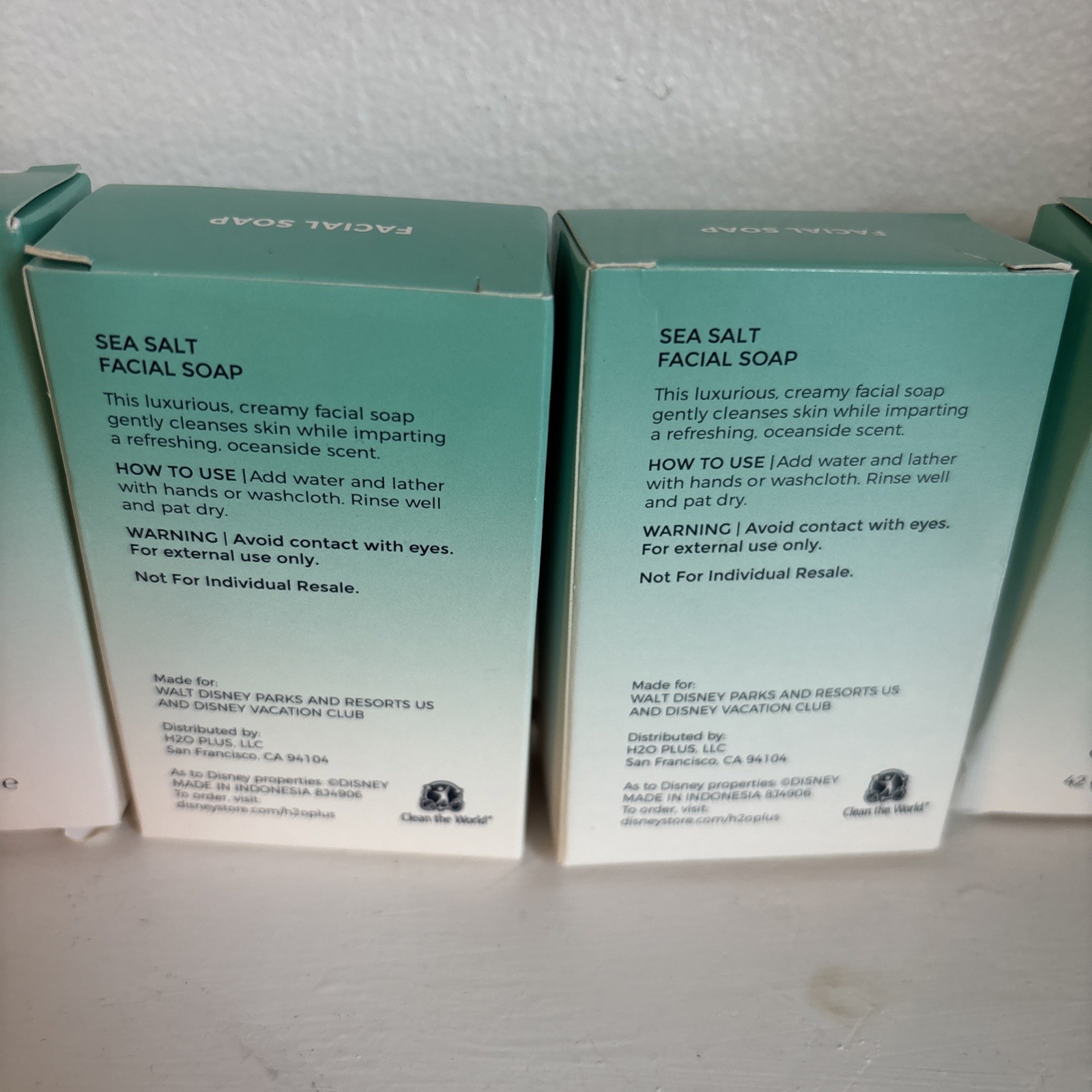 4x Disney H2O+ Sea Salt Facial Soap Set 42g Ocean Scent