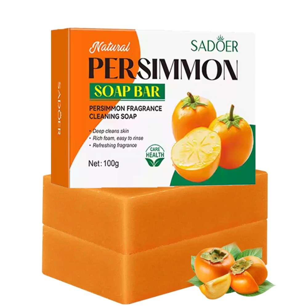 2X Natural Persimmon Soap Bar for Body Odor Control, Organic Deodorant Body 100g