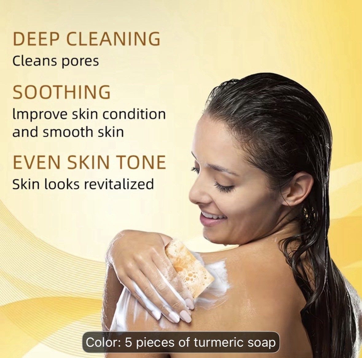 VENROCK Turmeric Lemon Kojic Soap Deep Cleansing Lemon Scent Face Body 5 Pack