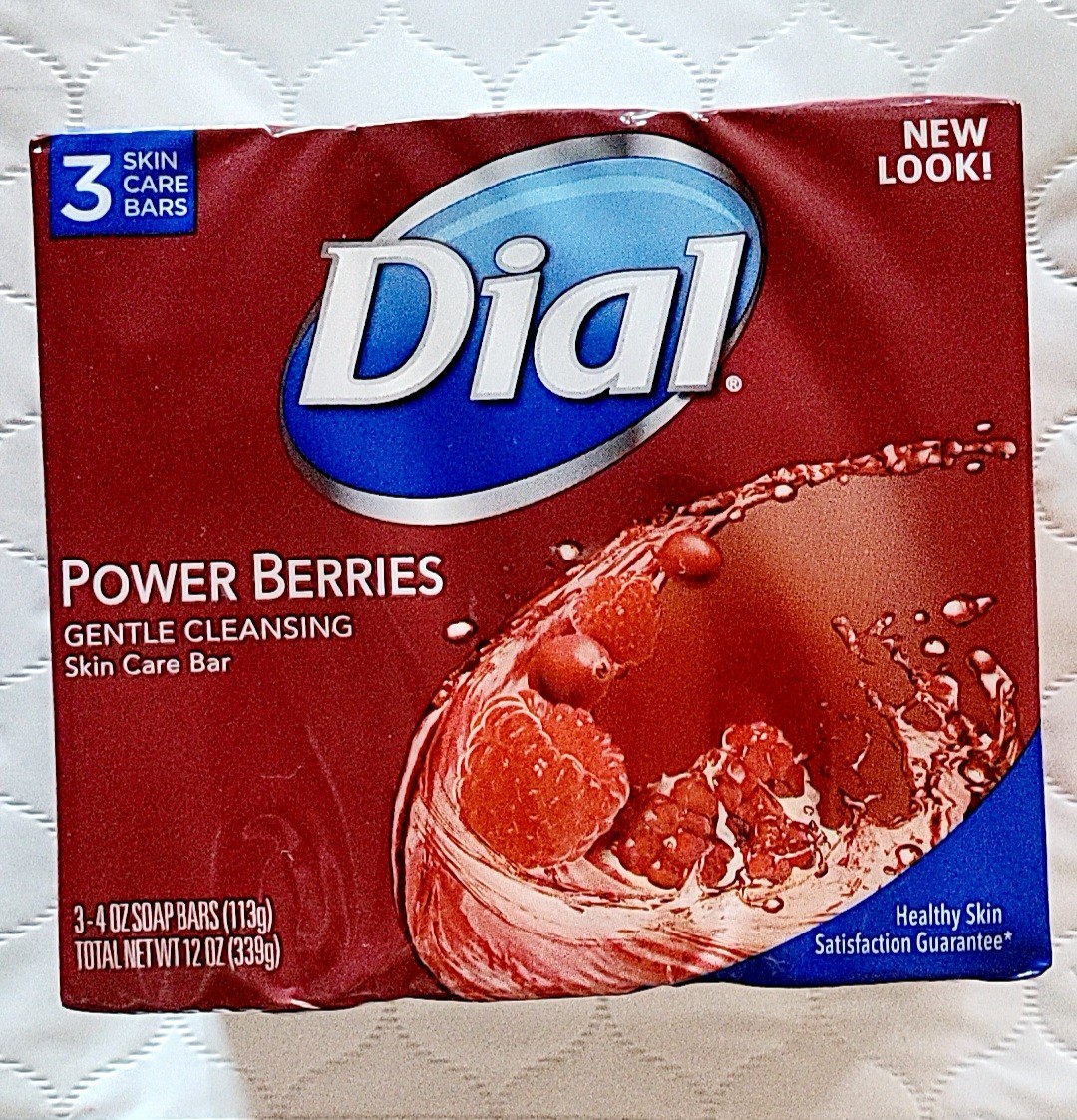 New Dial Glycerin Soap Bars with Power Berries Raspberry Pomegranate Net 12 Oz