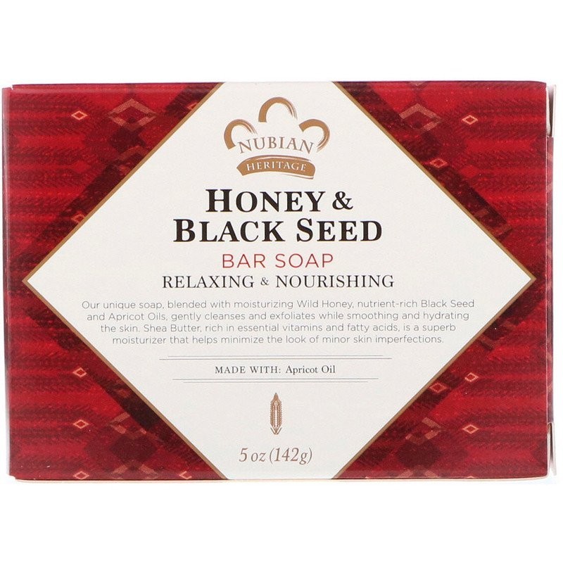5 -Pk- Nubian Heritage Soap -Honey and Black Seed, 5 Oz
