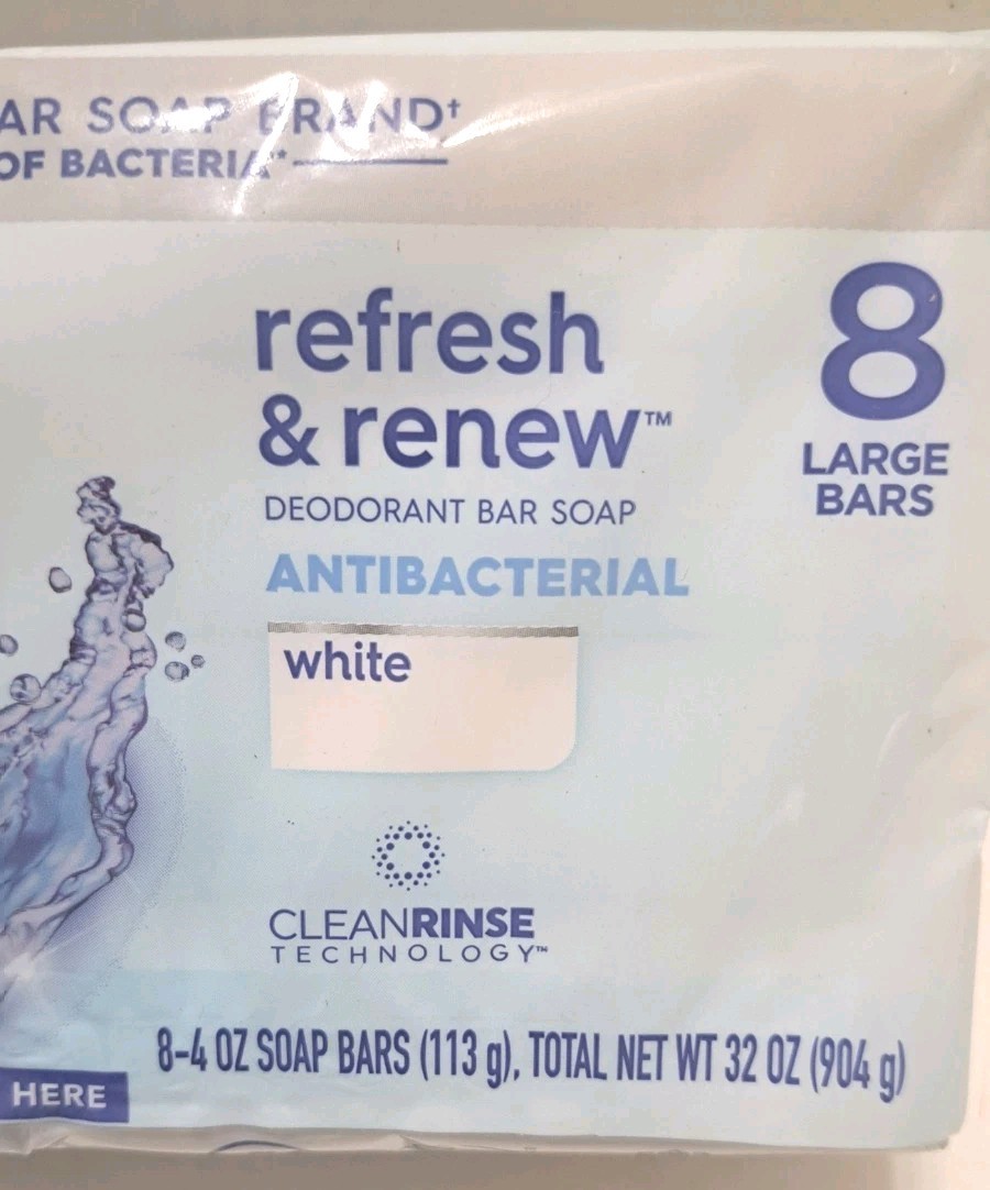 Dial Antibacterial Bar Soap Refresh & Renew Deodorant Bars 4 oz x 8 NEW