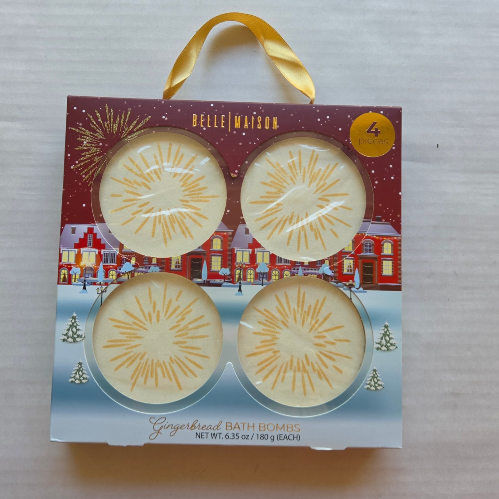 Four (4) Belle Maison Gingerbread Bath Bombs – 6.35 oz / 180 g (Each)
