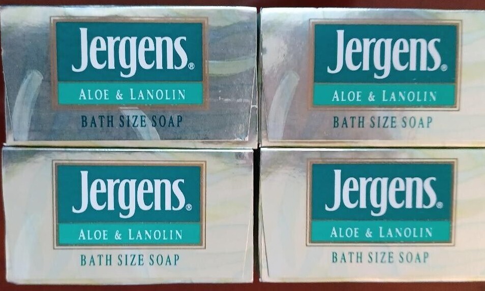 Vintage 1991 2x2pk Jergens Aloe & Lanolin Soap Bar 4.75oz NOS USA Movie TV Prop
