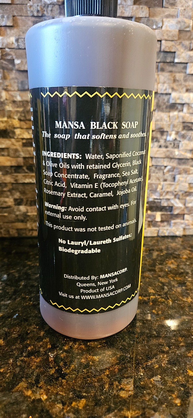 All Natural Pure Liquid Black Soap 32 oz.