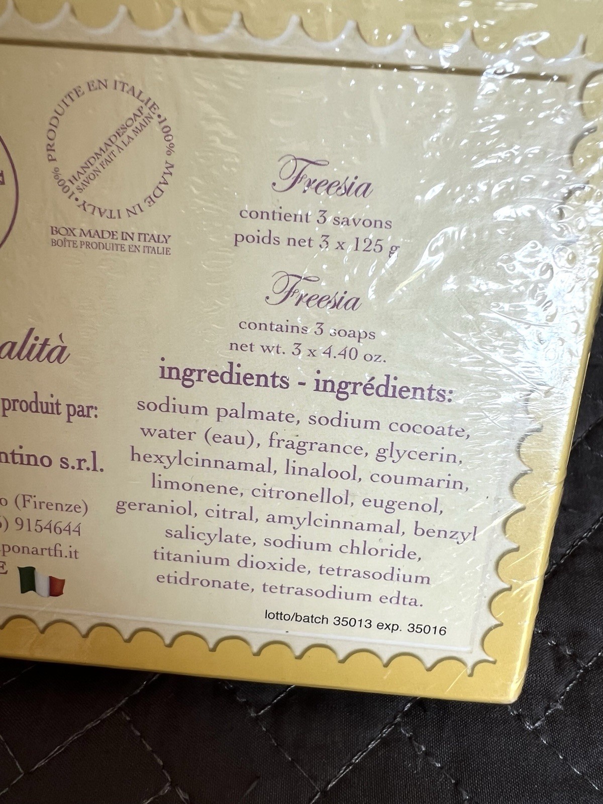 Saponificio Artigianale Fiorentino Fresia 3 Soaps • 4.40 oz Each • Made In Italy
