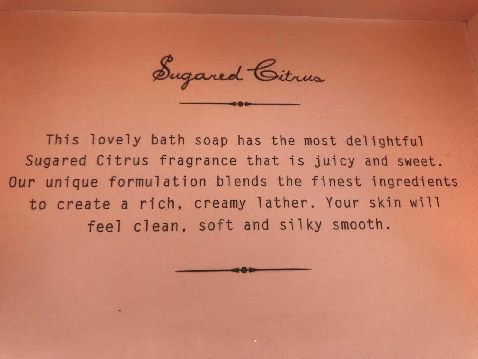 LUXURIOUS BATH SOAP SUGARED CITRUS MADE IN THE USA 12 OZ