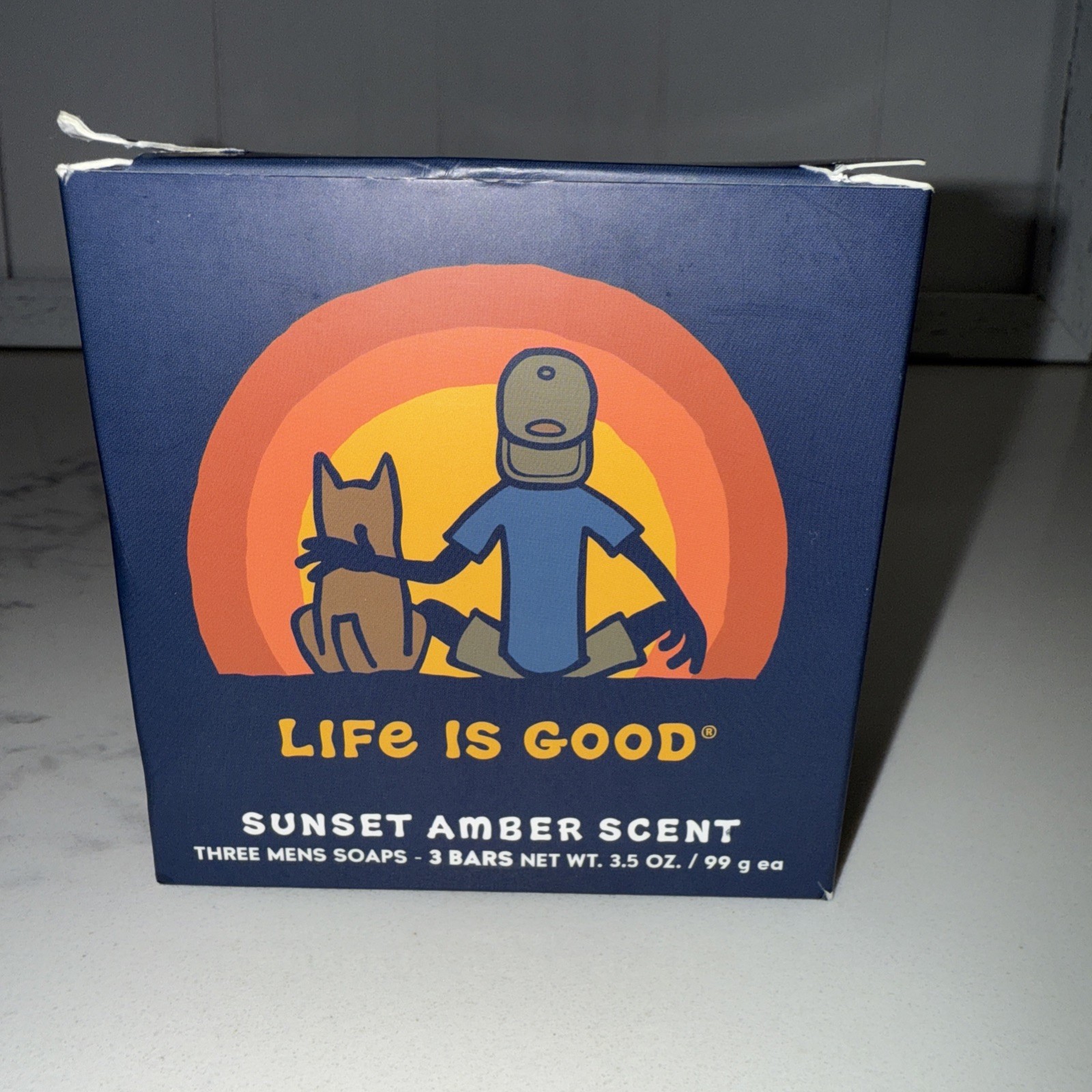 LIFE IS GOOD Men’s Bar Soap 3.5 oz – Sunset Amber Scent 3 Bars Made In The USA