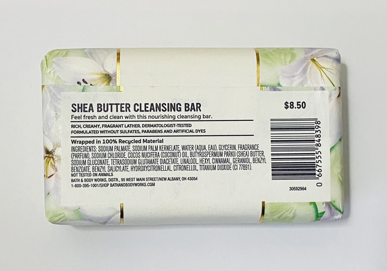 Bath & Body Works CUCUMBER & LILY Shea Butter Cleansing Bar Soap 5 oz ~ 3 Pack