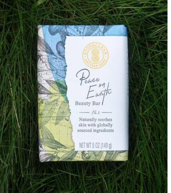 STONECLEAN (1) 5 Oz. Bar ~Artisan Soap~ 🫧 ●PEACE ON EARTH● 🫧 Original/Organic.