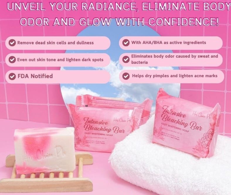 2 bars Her Choice Intensive Bleaching Bar Fast Whitening Soap (120g each)