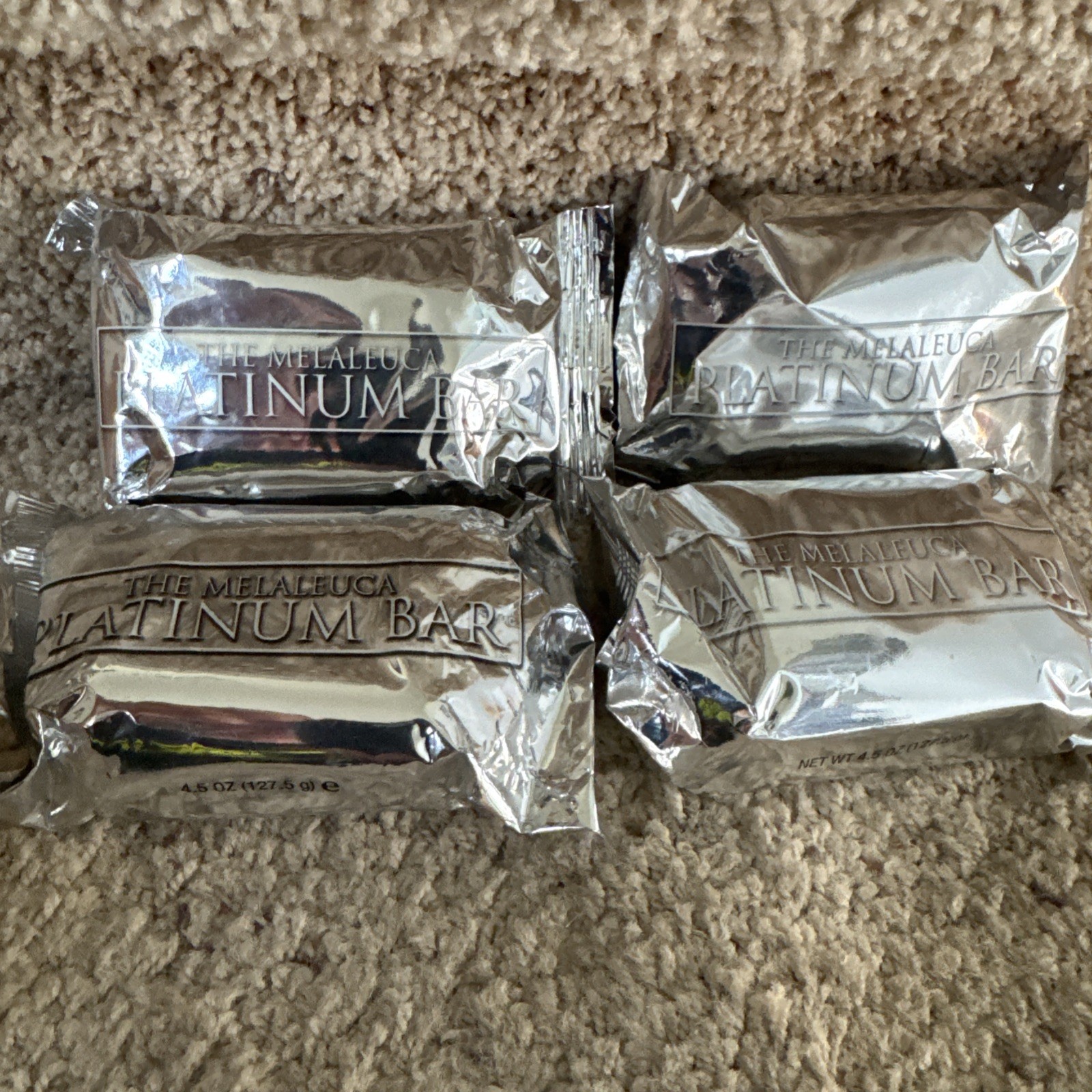 4 Bars MELALEUCA PLATINUM BAR 4.5 OZ. Factory Sealed~FAST, FREE SHIPPING!!