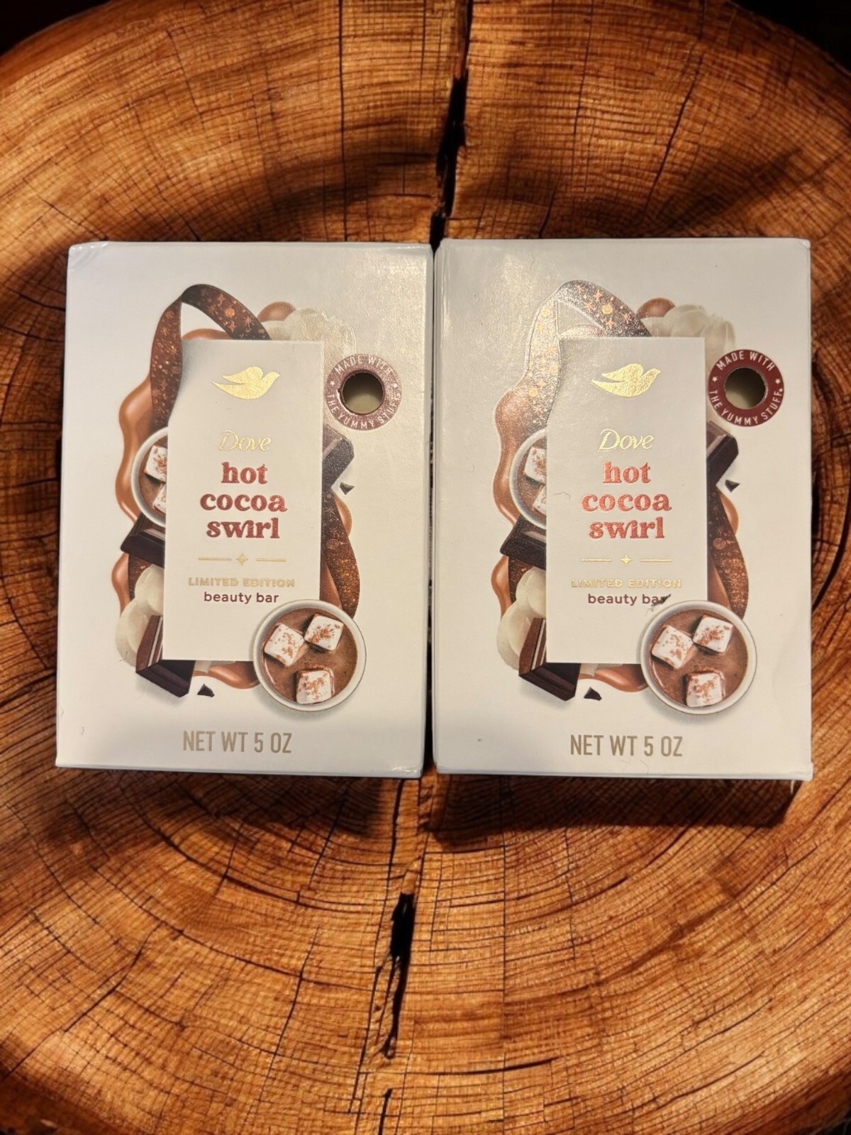 Dove Limited Edition Holiday Treat Bar Soap Hot Cocoa Swirl Scent lot of 2 5 oz