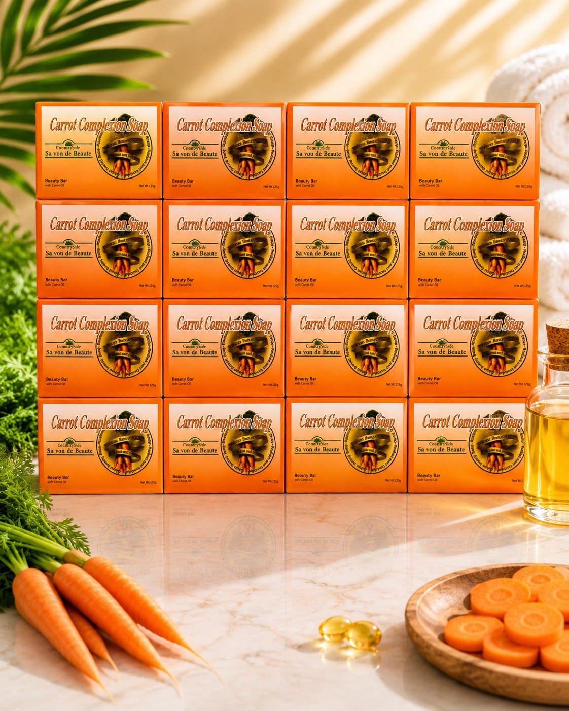 Carrot Beauty Carrot Complexion Soap 125g x 12 Multipack Face & Neck