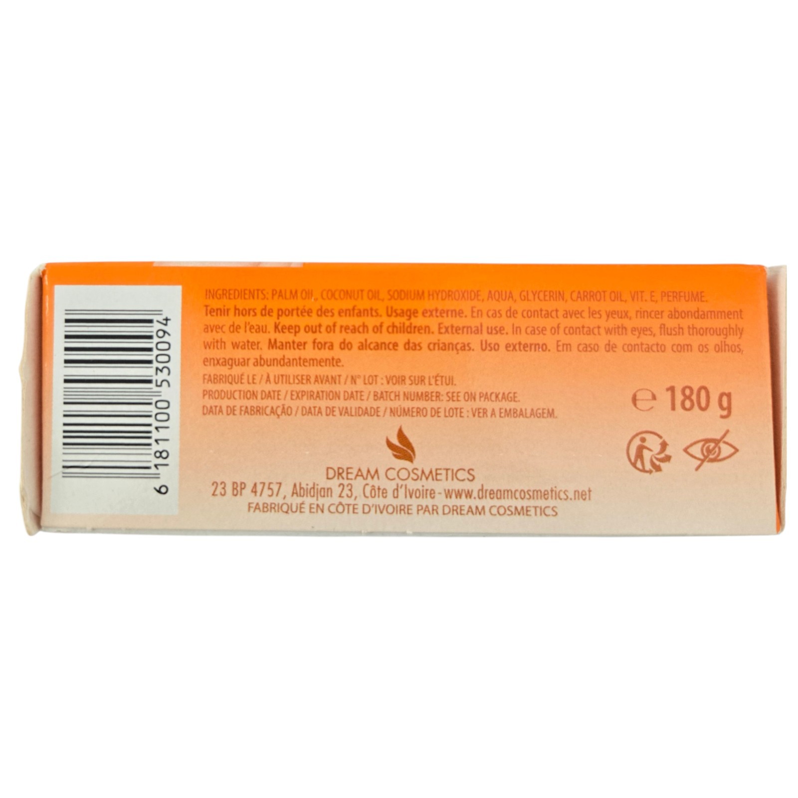 Carrot Oil Infused Beauty Bar Soap 180g X3 (3 pieces)