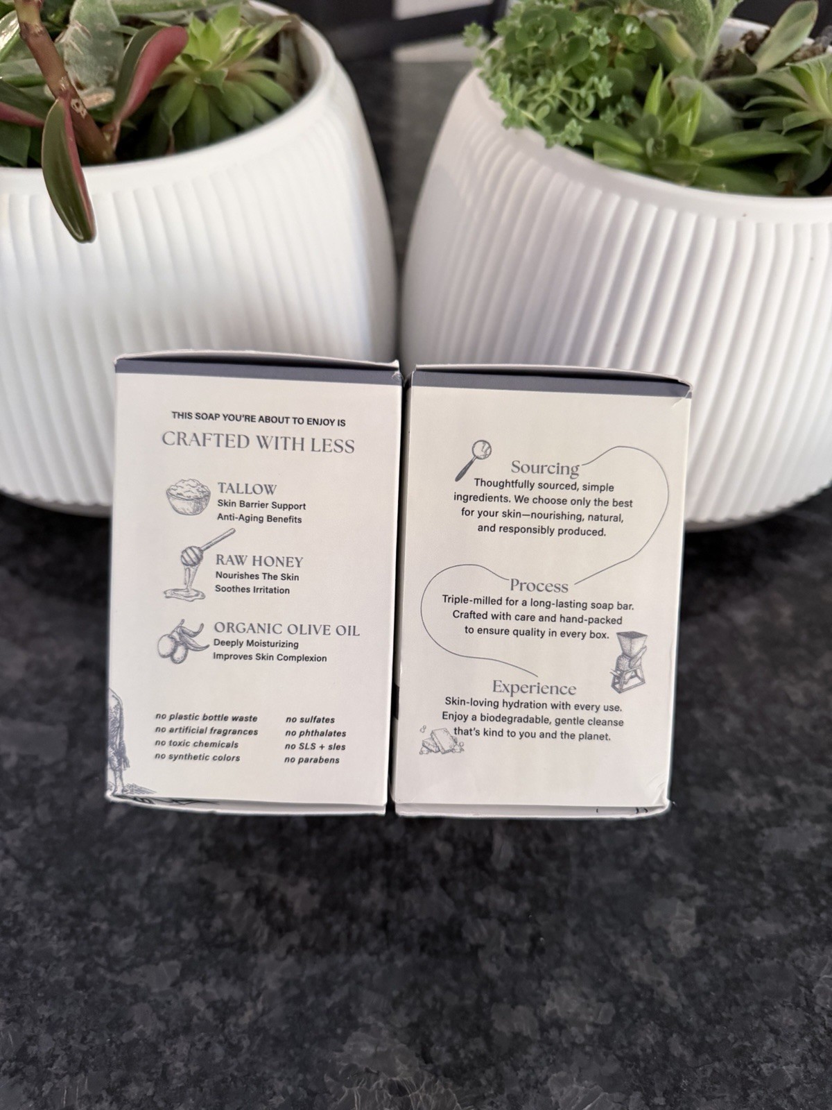 The Rustic Lands Tallow Soap made with raw honey & organic olive oil. Unscented
