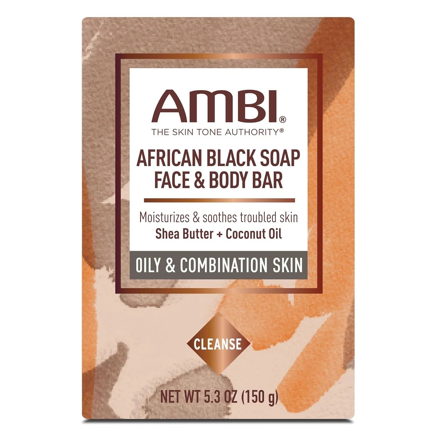 3 Pack Ambi Black Soap Cleansing Bar with Shea Butter Vit E for Oily Skin 5.3 OZ