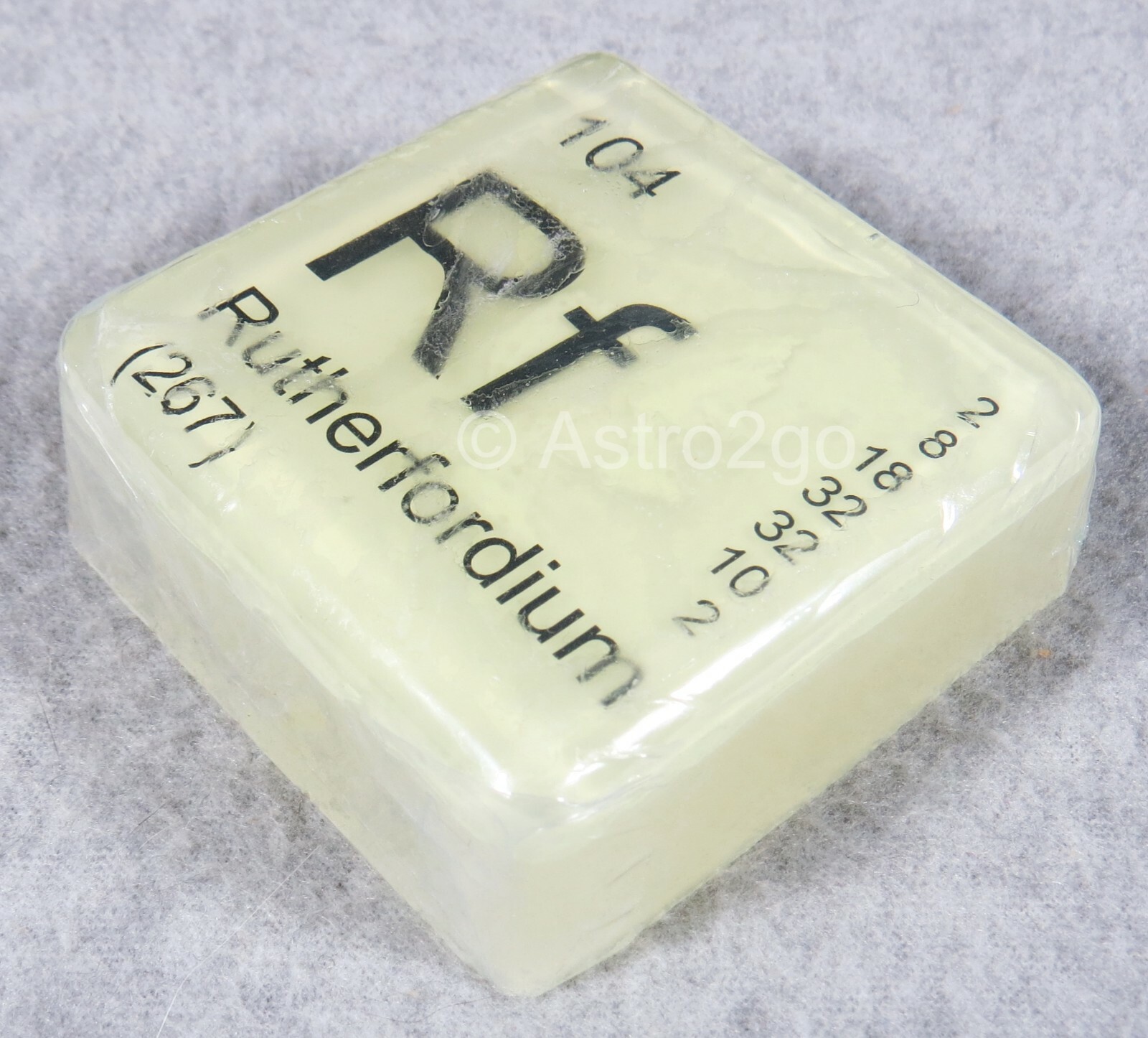PERIODIC TABLE ELEMENT Rf RUTHERFORDIUM NOVELTY GLOW HAND SOAP-4 oz JUST BUBBLY