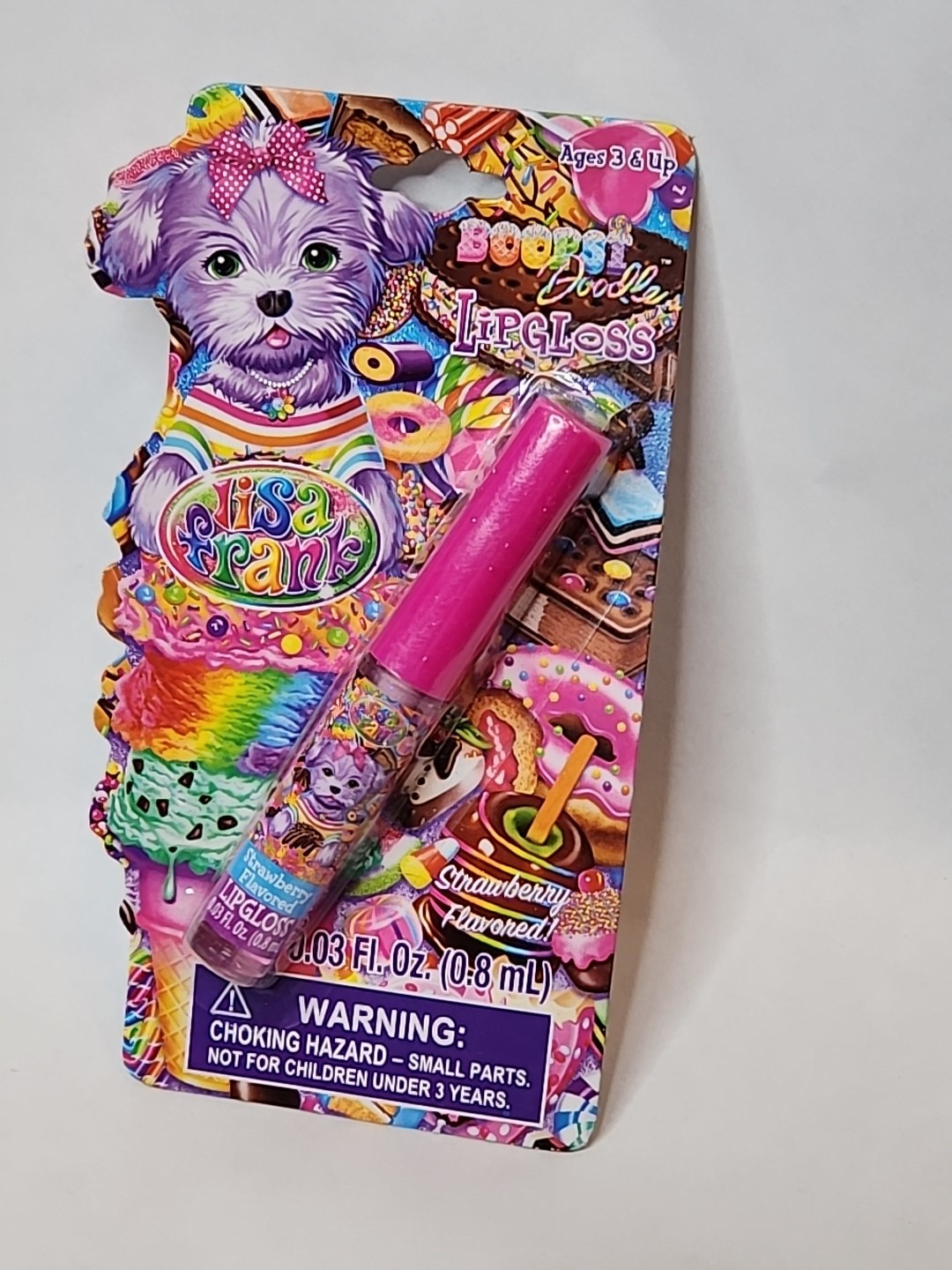 Lisa Frank Boost Doodle Lip Gloss Strawberry Flavored BRAND NEW AND RARE NOS