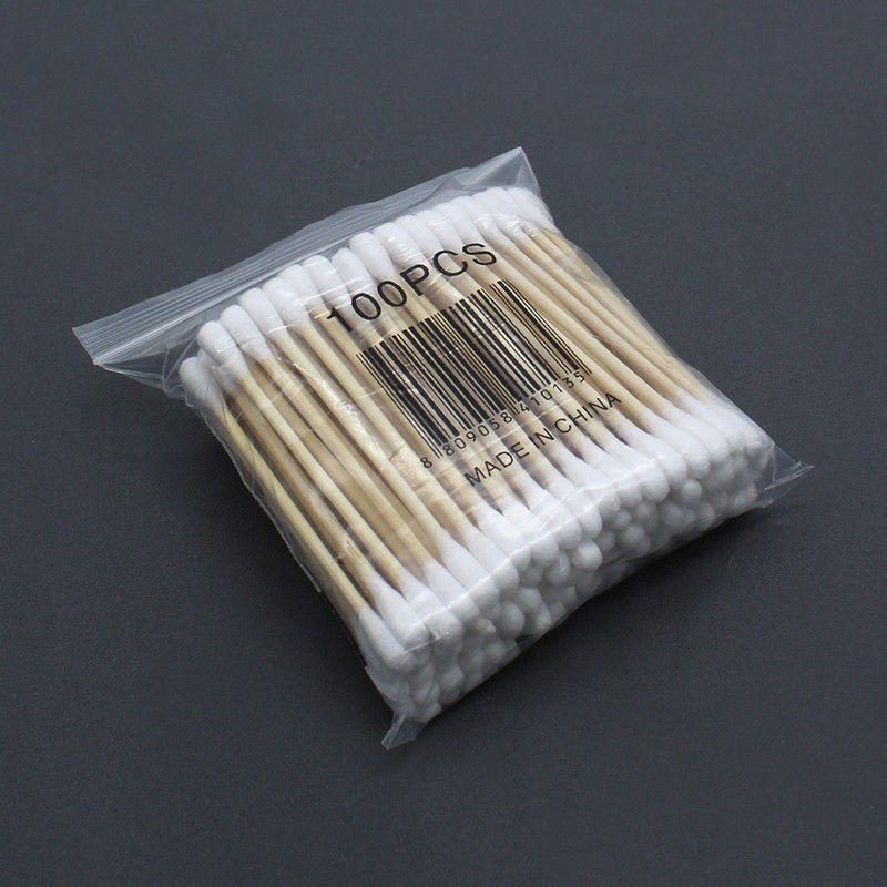 100pcs Wooden Handle Stick Cotton Swabs Buds Cleaning Tool Medical Makeup Beauty