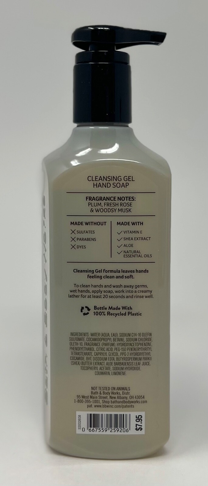 1 BATH & BODY WORKS AMBER CLEANSING GEL HAND SOAP WASH PUMP 8OZ PLUM ROSE MUSK