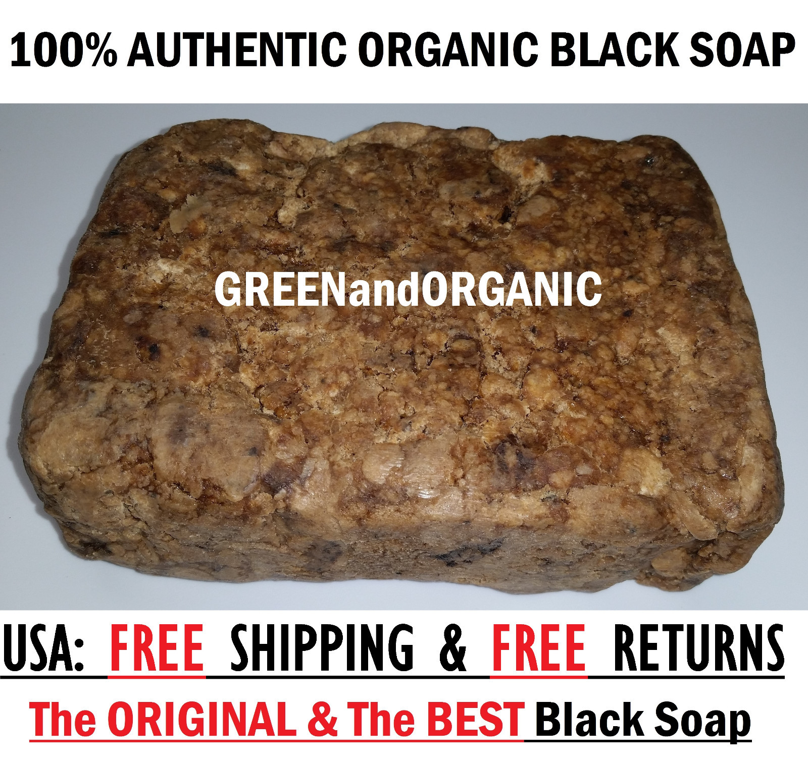 Premium Raw 5Lb African Black Soap 100%Pure Natural Organic Unrefined Ghana Bulk
