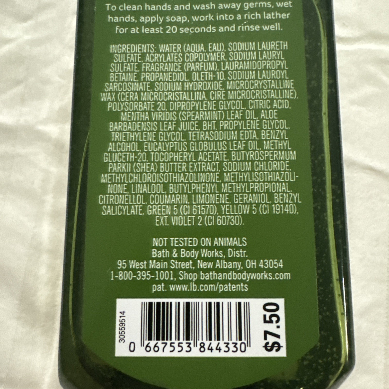 Bath & BodyWorks Soaps W/Essential Oils Eucalyptus Mint