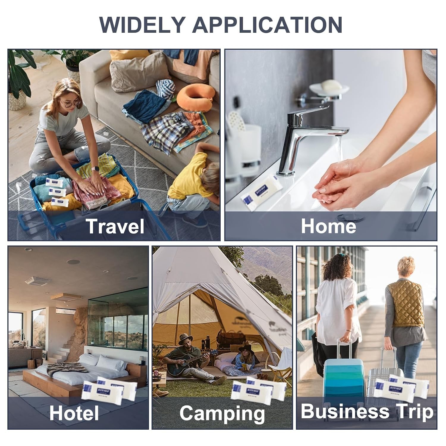 50 Pack Mini Bar Soap – Individually Wrapped Travel Size Toiletries for Hotels