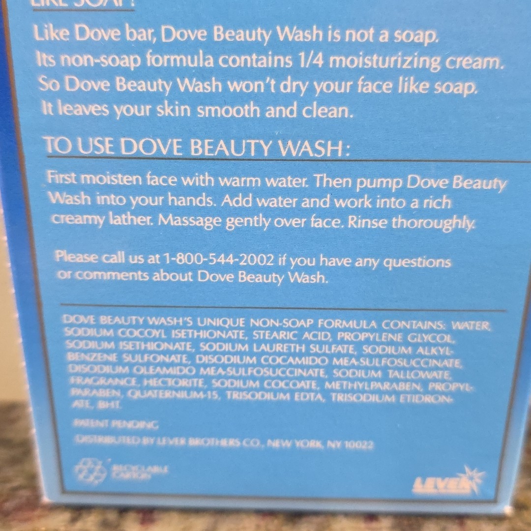 Vtg Dove Beauty Wash Liquid Soap – 8 fl oz -1/4 Moisturizing Cream New Old Stock