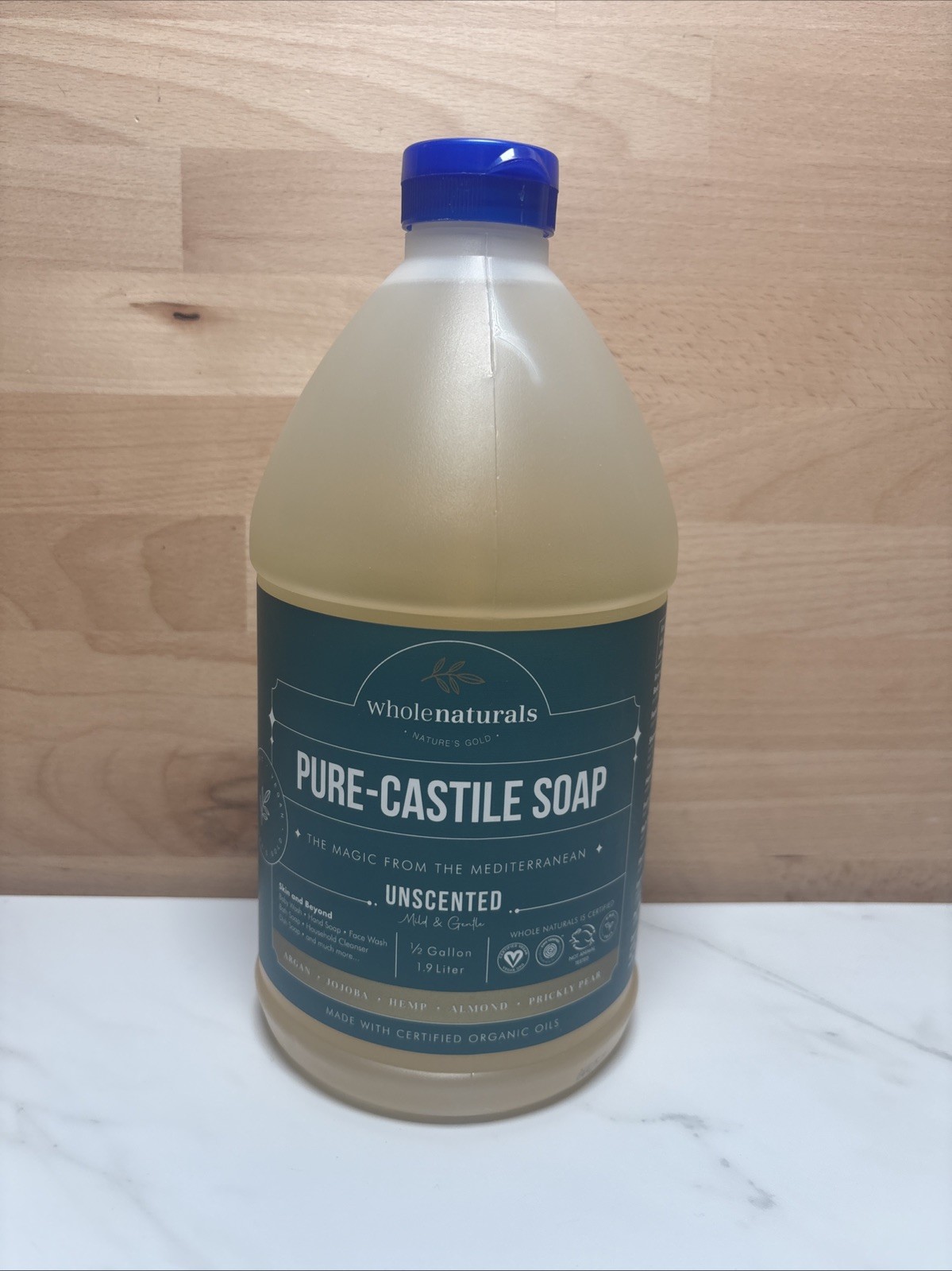 WholeNaturals Pure Castile Soap Liquid Unscented 64 Fl Oz