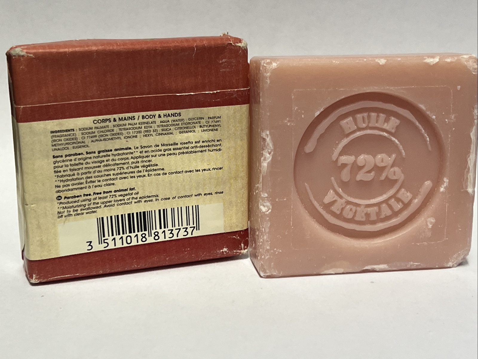 Savon de Marseille Traditional Soap Rosetta 72% Vegetable Oil (Pack of 6)