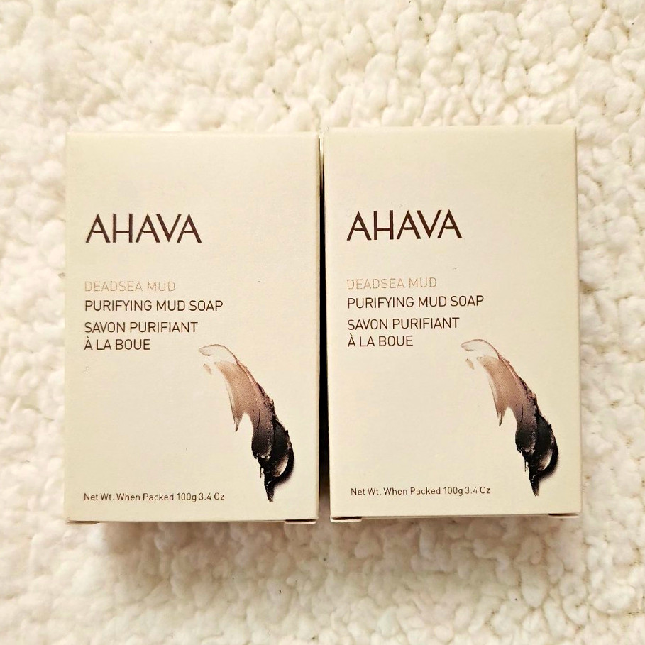 AHAVA Deadsea Mud Purifying Mud Soap Soap-Free 3.4 oz Multipack (2 Boxes)