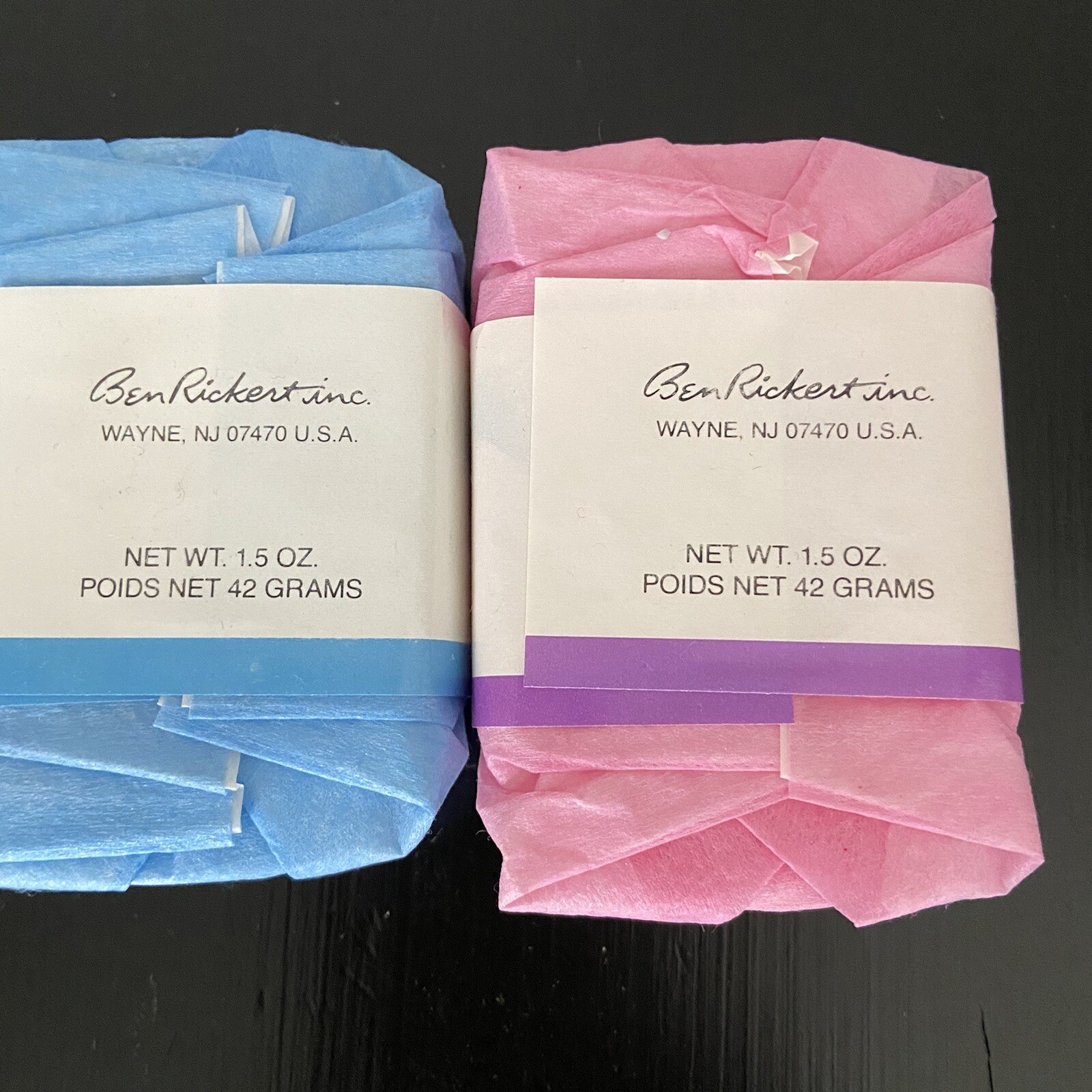 VTG Ben Rickert Inc. Set Of 3 Perfumed Bar Soaps Lavender Periwinkle Tulips