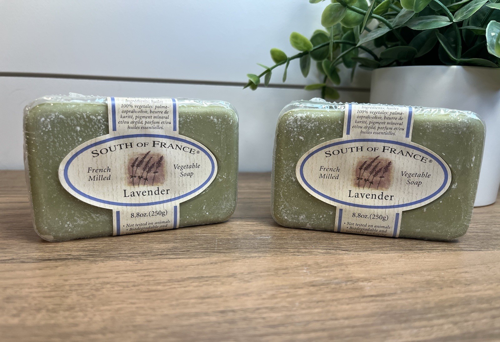 2 NEW South of France LAVENDER Bath Sized Soap Bars “French Milled” 8.8oz Sealed