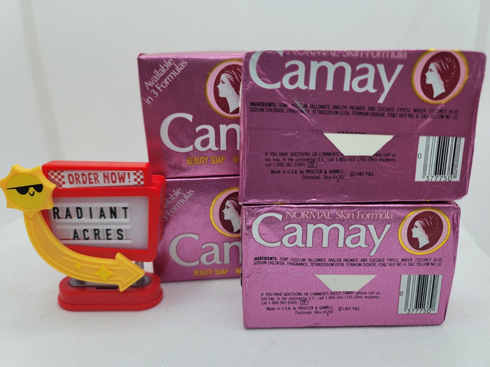 4 Vintage Pink CAMAY Beauty Soap Bars Normal Skin 4.75 oz 1983 P&G New Old Stock
