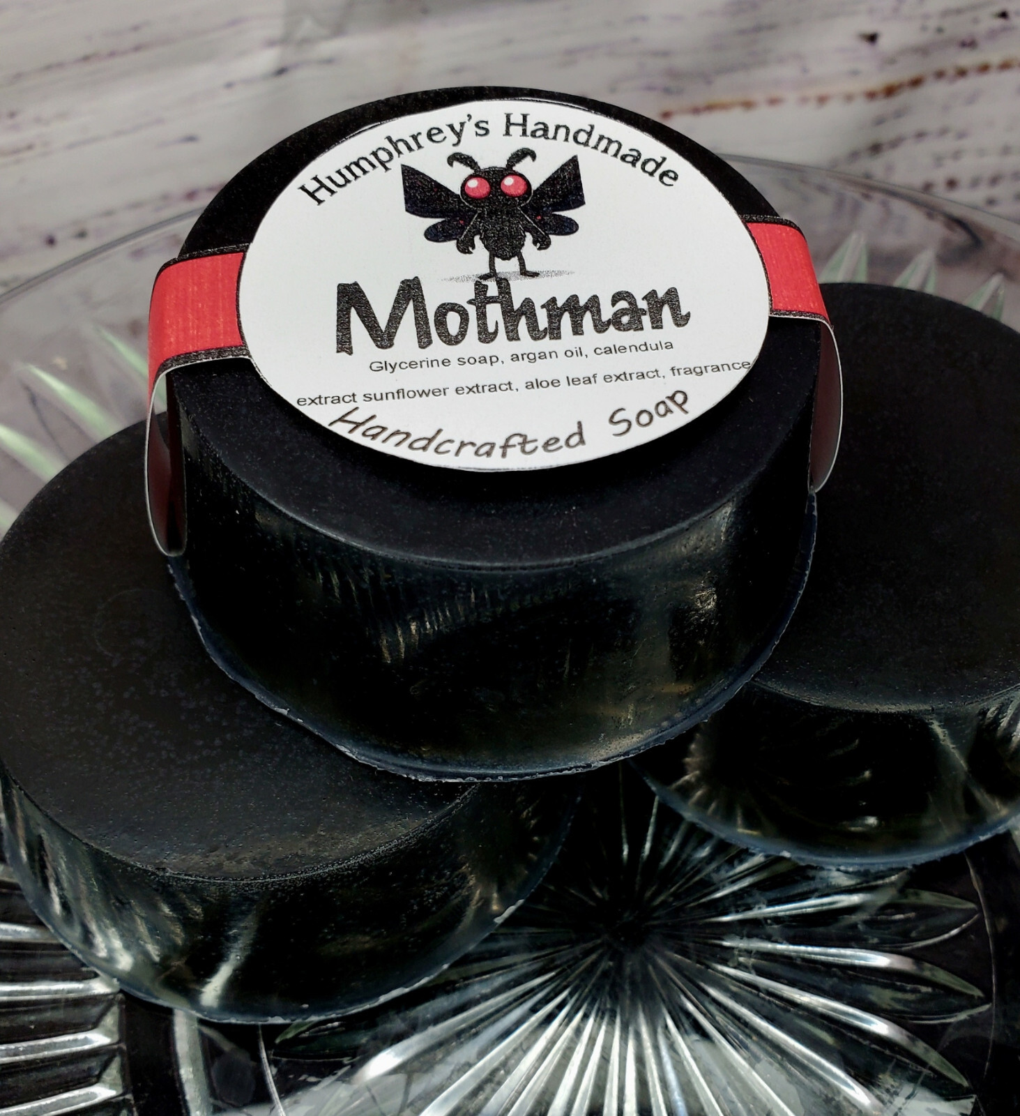 MOTHMAN Bourbon Pumpkin Scent Shave Soap, Unisex Mens Beard Wash Bar USA Made