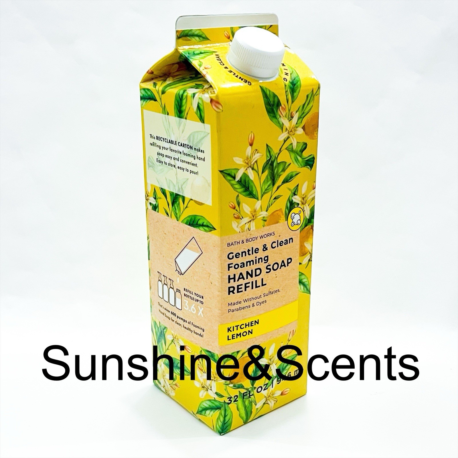 2-PACK Bath & Body Works KITCHEN LEMON Gentle Foaming Hand Soap Refill 32oz -NEW