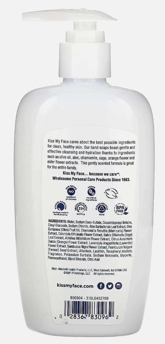 4 Kiss My Face Hand Soap Olive & Aloe 9 fl oz (266 ml) New Lot Of 4