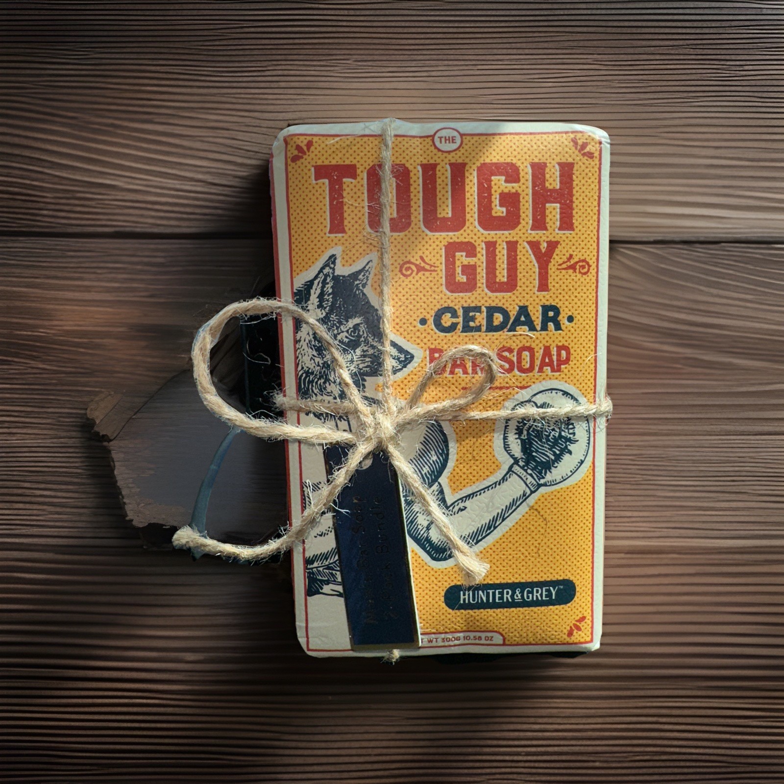 🆕2 PCs HUNTER & GREY TOUGH GUY MEN’s BAR SOAP 🧼GIFT SET WHISKEY 🥃+ CEDAR