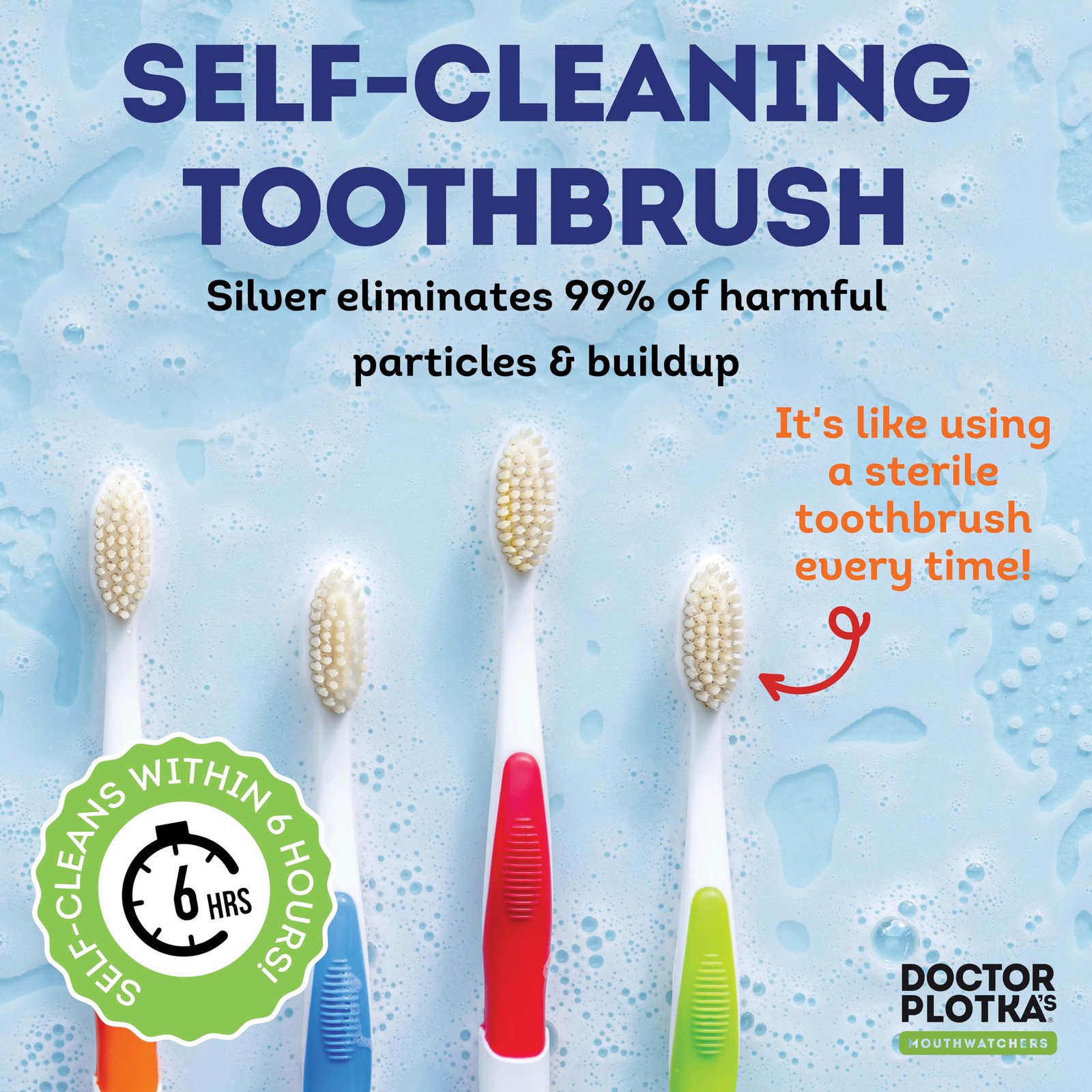 MOUTHWATCHERS Soft Flossing Manual Toothbrush for 1 Count (Pack of 1), Blue