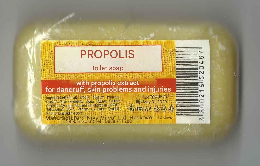 1 Bar Milva Bee Propolis Extract Toilet Soap Dandruff Skin Oil Acne 60g = 2.1 oz