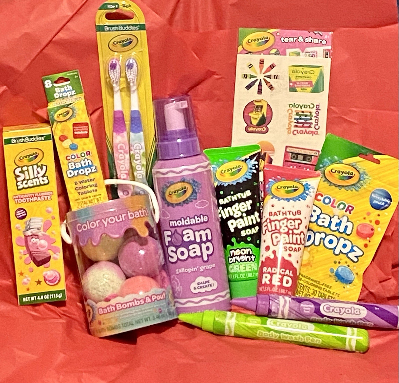 Crayola Bathtub Fingerpaint 12 Pc Variety Pack Kids Gift Set, New Girls or Boy